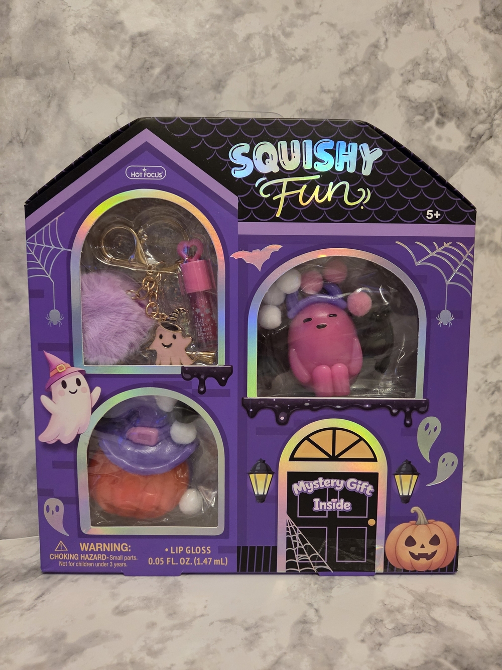 Squishy Fun Halloween Plush & Lip Gloss Gift Set - Purple and Pink